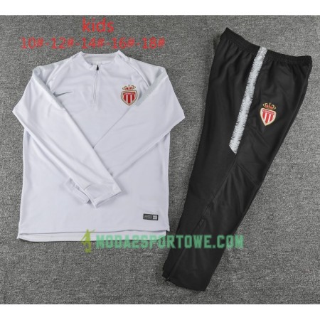 AS Monaco Dziecięcy Komplet Bluzy Treningowe Biały 2018/19